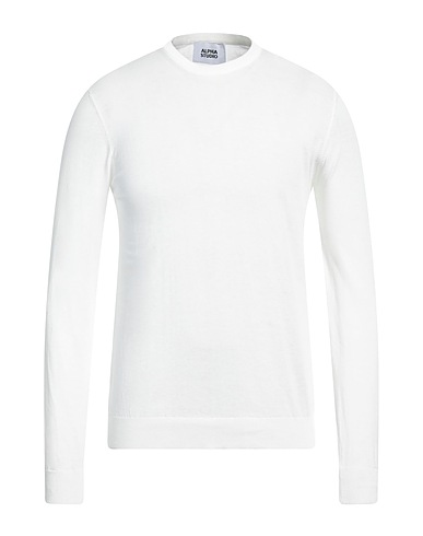 ALPHA STUDIO Pullover Bianco 100% Cotone