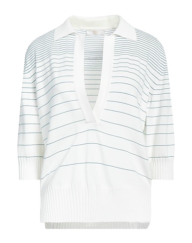 FEDELI Jumper White 65% Viscose, 32% Cotton, 3% Silk