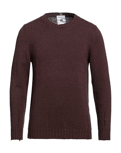 PT Torino Jumper Dark brown 90% Cotton, 10% Polyamide