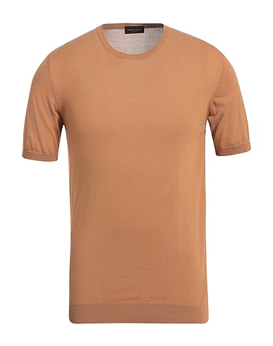 ROBERTO COLLINA Pullover Kamel 100% Baumwolle