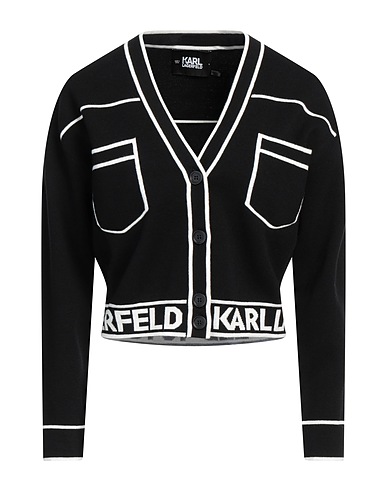 KARL LAGERFELD Cardigan Nero 85% Cotone, 15% Lana