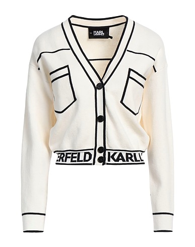 KARL LAGERFELD Cardigan Off white 85% Cotton, 15% Wool