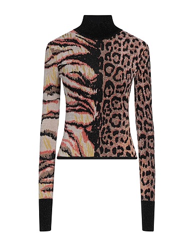 ROBERTO CAVALLI Turtleneck Black 59% Viscose, 36% Polyamide, 4% Metal, 1% Polyester