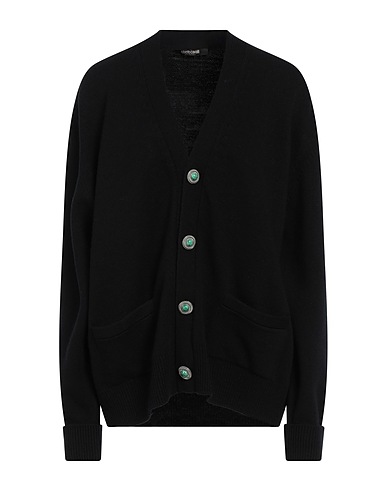 ROBERTO CAVALLI Cardigan Black Wool, Polyamide