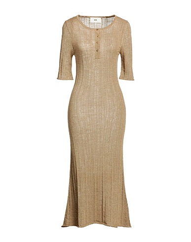 SOLOTRE Long dress Sand 37% Cotton, 35% Linen, 28% Polyamide