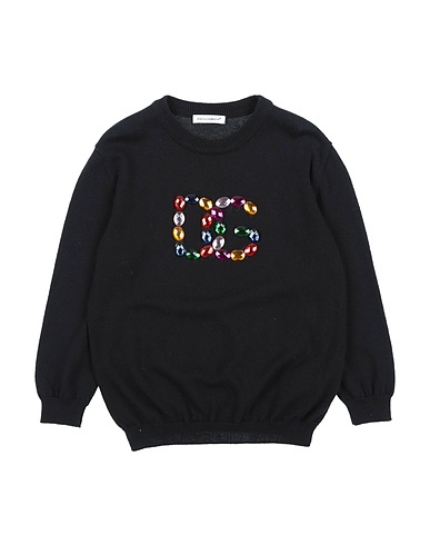 DOLCE&GABBANA Jumper Black 100% Virgin Wool, Natural Stone, Aluminium