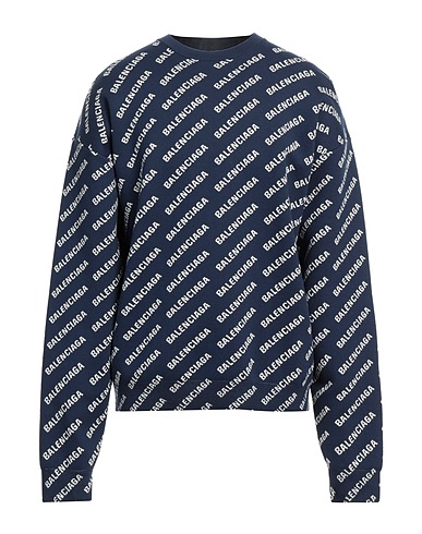 BALENCIAGA Sweater Midnight blue 39% Cotton, 28% Wool, 22% Polyester, 10% Polyamide, 1% Elastane