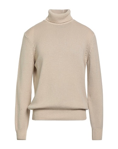 FILIPPO DE LAURENTIIS Polo neck Beige 75% Super 120s Wool, 15% Silk, 10% Cashmere