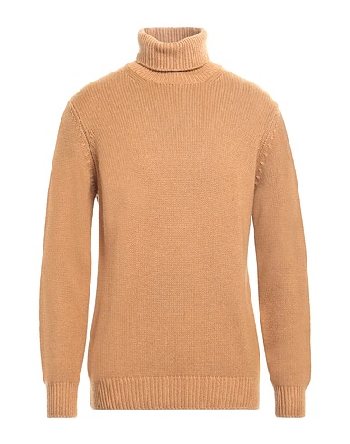 FILIPPO DE LAURENTIIS Polo neck Camel 75% Merino Wool, 15% Silk, 10% Cashmere