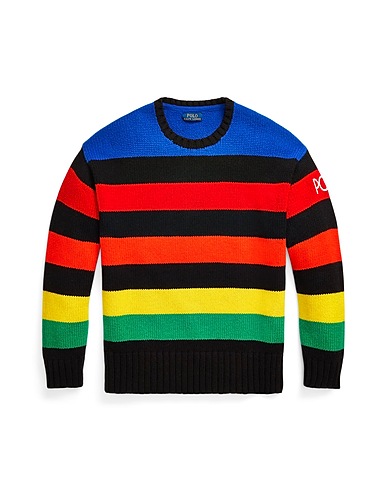 POLO RALPH LAUREN Sweater  LOGO STRIPED WOOL-BLEND SWEATER 
 Red 80% Wool, 20% Recycled nylon