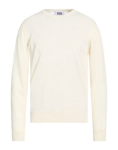 ALPHA STUDIO Jumper White 75% Linen, 25% Cotton