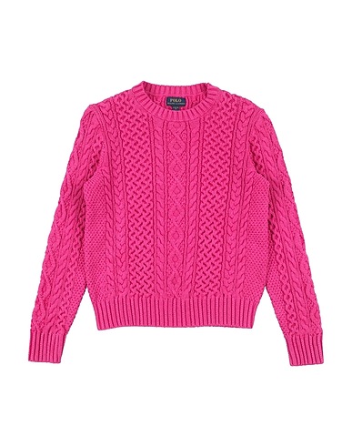 POLO RALPH LAUREN Sweater Aran-Knit Cotton Sweater
 Fuchsia 100% Cotton