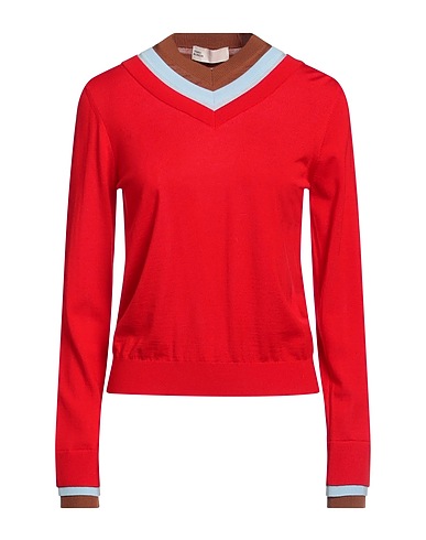 TORY BURCH Jumper Red 100% Wool, Polyamide, Elastane