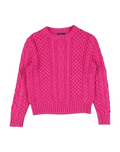 POLO RALPH LAUREN プルオーバー 
Aran-Knit Cotton Sweater フューシャ コットン 100%