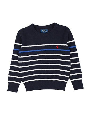 POLO RALPH LAUREN Sweater Striped Mesh-Knit Cotton Sweater Midnight blue 100% Cotton