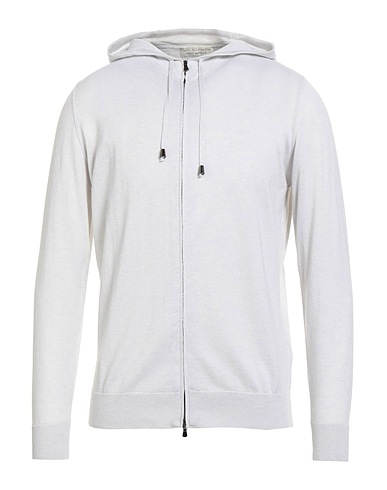 FILIPPO DE LAURENTIIS Pullover mit Zipper  Hellgrau 90% Baumwolle, 10% Kaschmir