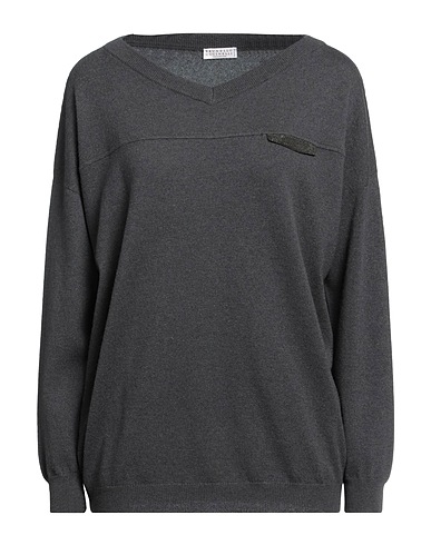 BRUNELLO CUCINELLI Jumper ANTRACITE 100% Cashmere, Brass
