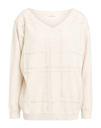 BRUNELLO CUCINELLI プルオーバー アイボリー バージンウール 60% / カシミヤ 30% / シルク 10% / ポリエステル / コットン