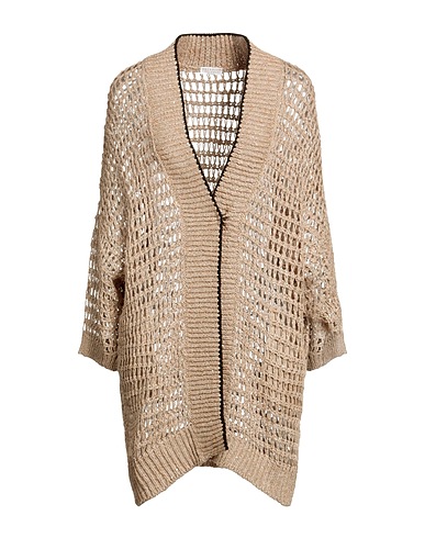 BRUNELLO CUCINELLI Cardigan Sand 58% Linen, 42% Silk, Polyamide, Cotton