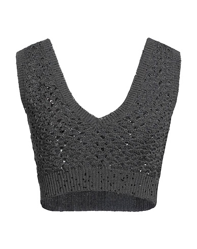 BRUNELLO CUCINELLI Top Lead 46% Cotton, 40% Linen, 14% Silk, Polyamide