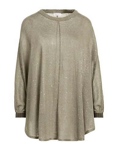 BRUNELLO CUCINELLI Jumper Military green 75% Linen, 25% Silk, Polyamide