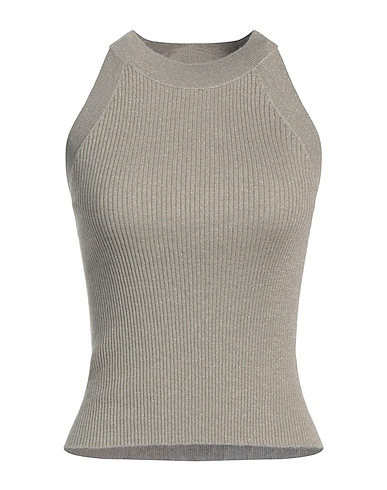 BRUNELLO CUCINELLI Top KHAKI 51% Cashmere, 22% Silk, 20% Polyamide, 7% Metallic Polyester