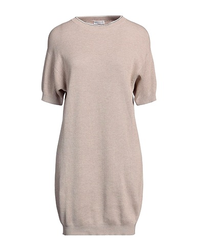 BRUNELLO CUCINELLI Short dress Beige 100% Cotton, Brass