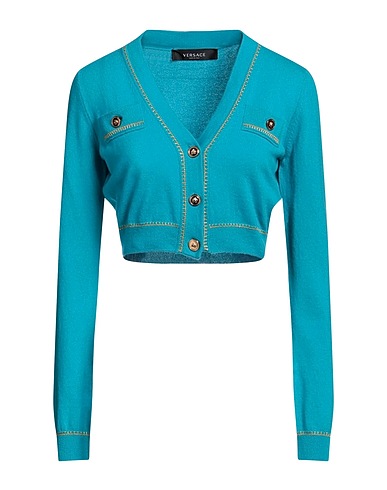 VERSACE Cardigan Azure 96% Cashmere, 2% Acetate, 1% Polyamide, 1% Polyester