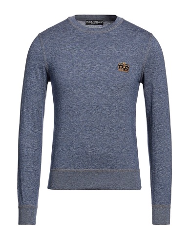 DOLCE&GABBANA Jumper Slate blue 100% Cotton, Silk, Glass, Polyester