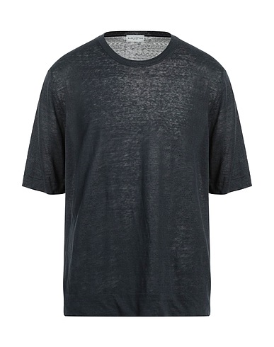 BALLANTYNE Basic T-Shirt Dark green 100% Linen