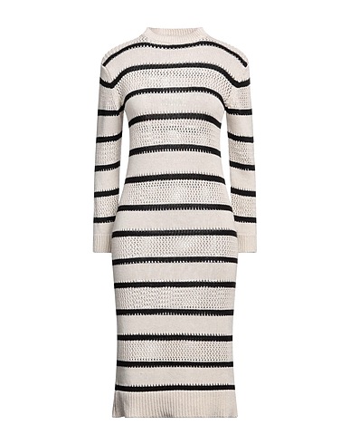 BRAND UNIQUE Midi dress Beige 50% Acrylic, 20% Cotton, 20% Viscose, 10% Wool