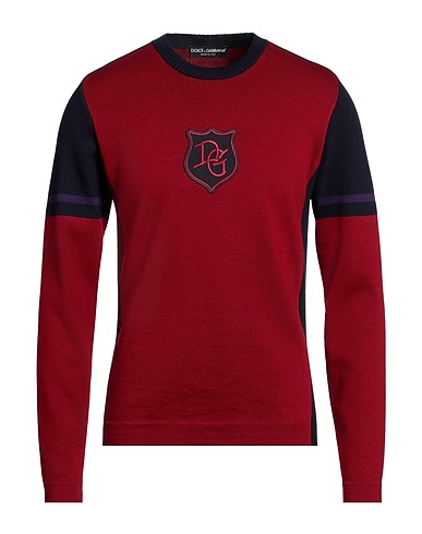 DOLCE&GABBANA Jumper Burgundy 100% Virgin Wool, Polyester, Wool, Viscose