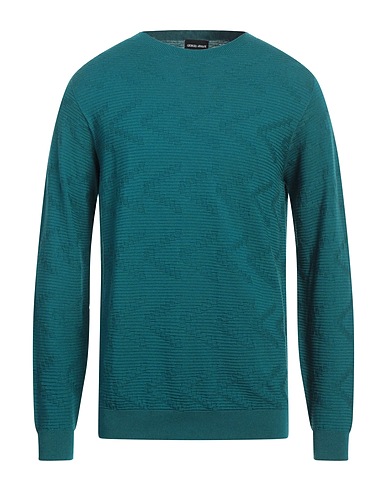 GIORGIO ARMANI Jumper Emerald green 50% Cotton, 30% Cashmere, 20% Silk