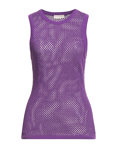 ULLA JOHNSON Maglia Gilet Viola 100% Cotone