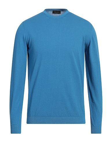 ROBERTO COLLINA Pullover Azzurro 80% Cotone organico, 20% Lino