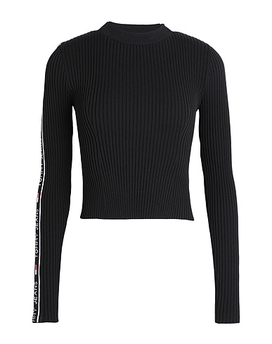 TOMMY JEANS Sweater Black 78% Polyester, 20% Polyamide, 2% Elastane