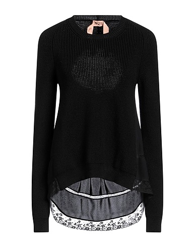 N°21 Pullover Noir 100% Laine vierge, Viscose, Coton, Polyamide
