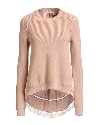 N°21 Pullover Hellbraun 100% Schurwolle, Viskose, Baumwolle, Polyamid