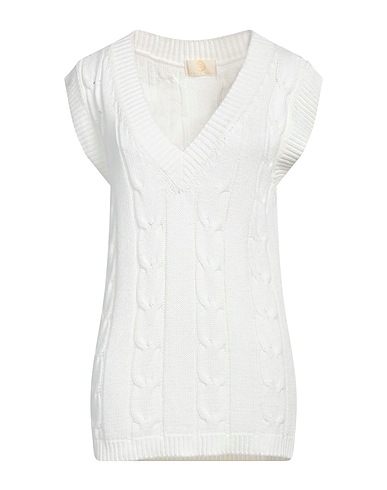 SARA BATTAGLIA Sweater White 35% Acrylic, 25% Viscose, 25% Cotton, 15% Wool