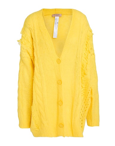 TWINSET Cardigan Yellow 46% Polyamide, 46% Acrylic, 8% Wool