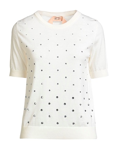 N°21 Sweater Ivory 100% Virgin Wool, Glass
