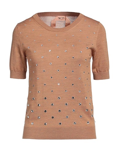 N°21 Pullover Kamel 100% Schurwolle, Glas