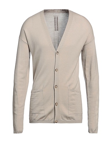 RICK OWENS Cardigan Beige 85% Virgin Wool, 15% Cotton