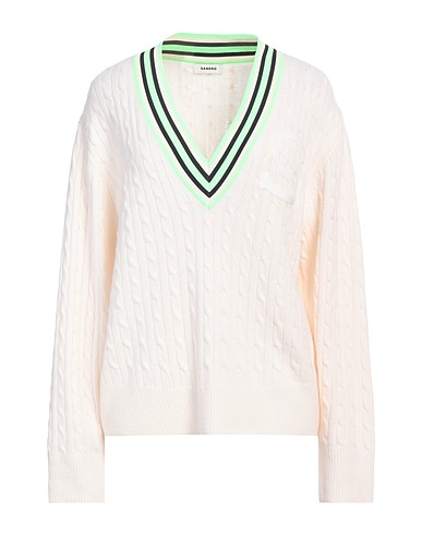 SANDRO Jumper Ivory 90% Wool, 10% Cashmere, Viscose, Polyester, Polyamide