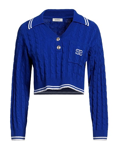 SANDRO Jumper Bright blue 90% Wool, 10% Cashmere