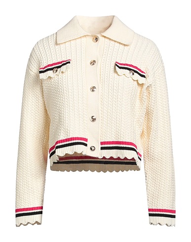 SANDRO Cardigan Cream 58% Cotton, 42% Polyester, Viscose, Polyamide
