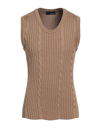 LARDINI Sleeveless sweater Camel 60% Cotton, 40% Viscose