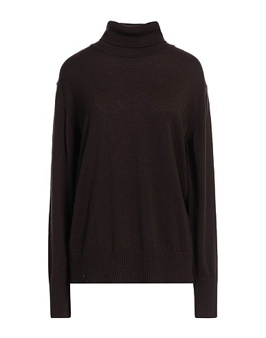ALPHA STUDIO Polo neck Dark brown 70% Wool, 30% Cashmere