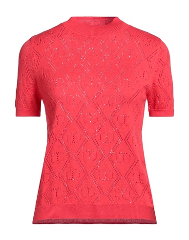 TWINSET Polo neck Coral 85% Cotton, 15% Cashmere