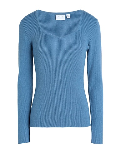 VILA Pullover Taubenblau 50% Viskose, 28% Polyester, 22% Polyamid